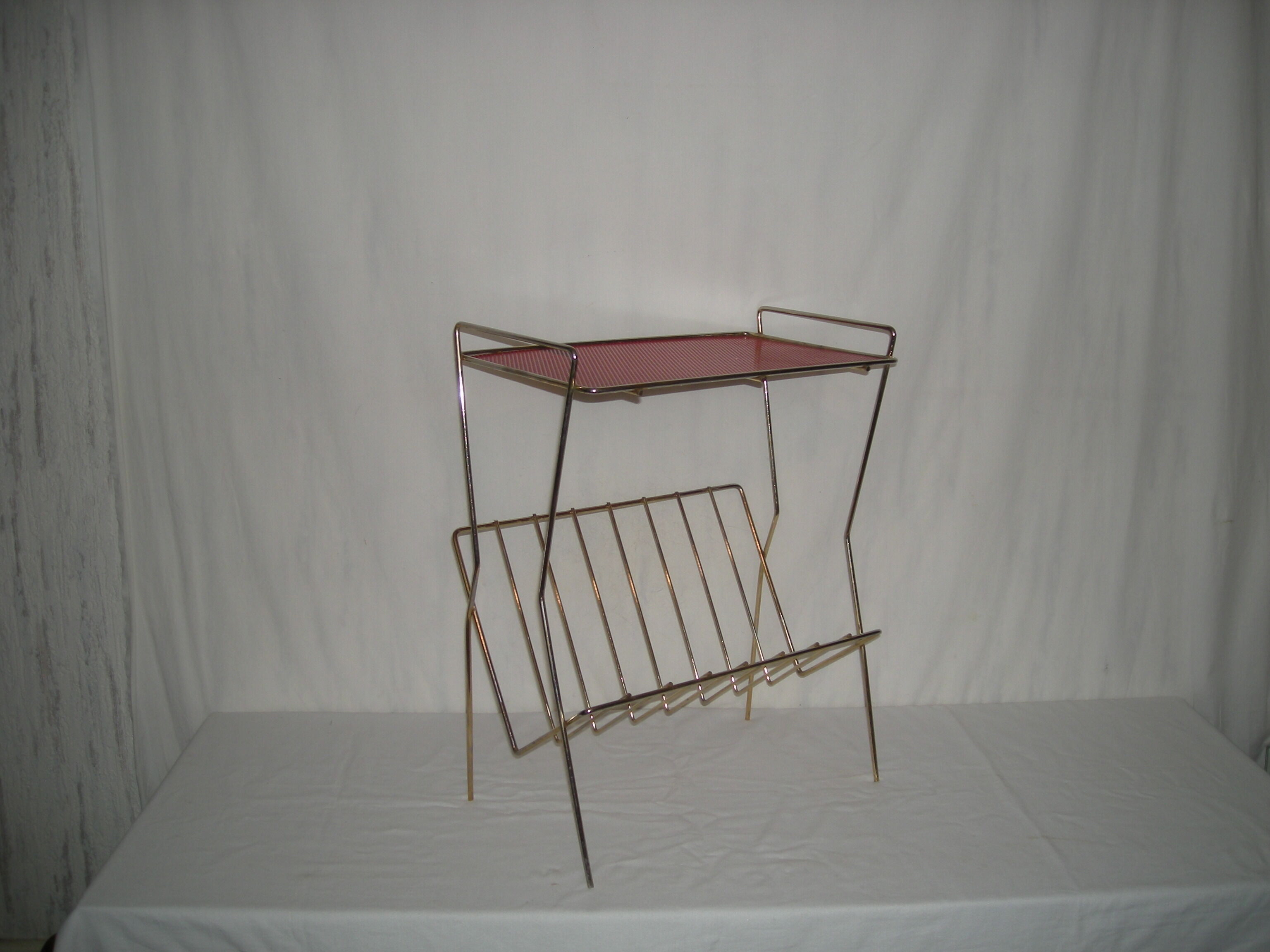 Side table with magazine holder from the 50s