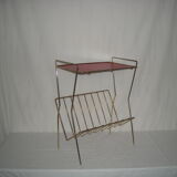 Side table with magazine holder from the 50s