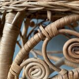 Peacock rattan stool 1960s