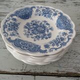 6 cups ridgway staffordshire windsor flowers blue