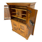 Antique 19th century Biedermeier art deco chest of drawers in walnut with wrought iron locks