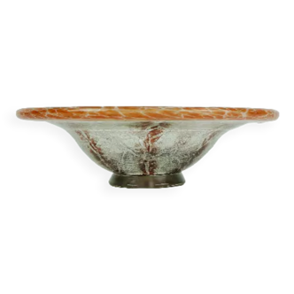 WMF art deco ikora glass BOWL karl wiedmann 1930s orange and dark red