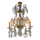 Liège lustre in blown glass and cut crystals, 6 light arms, 18th century