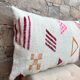 Handmade cushion cover in Berber wool: Moroccan Kilim cushion.