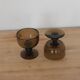 Pair of vintage brown smoked glass cups – 1960s/70s