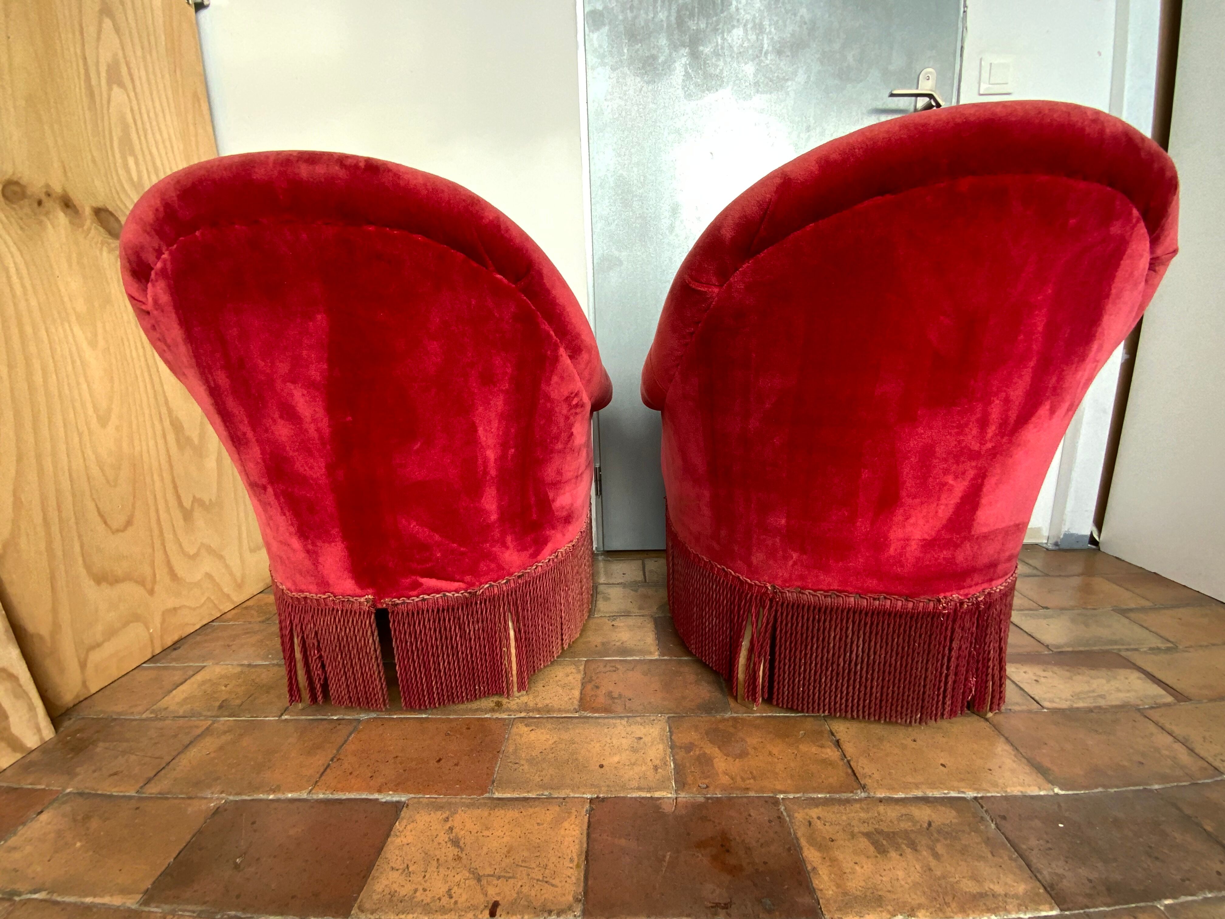 Pair of toad armchairs
