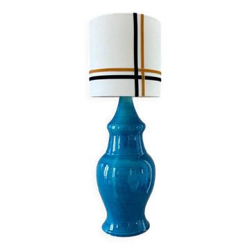 Lampe "poire" en céramique bleue - 1970