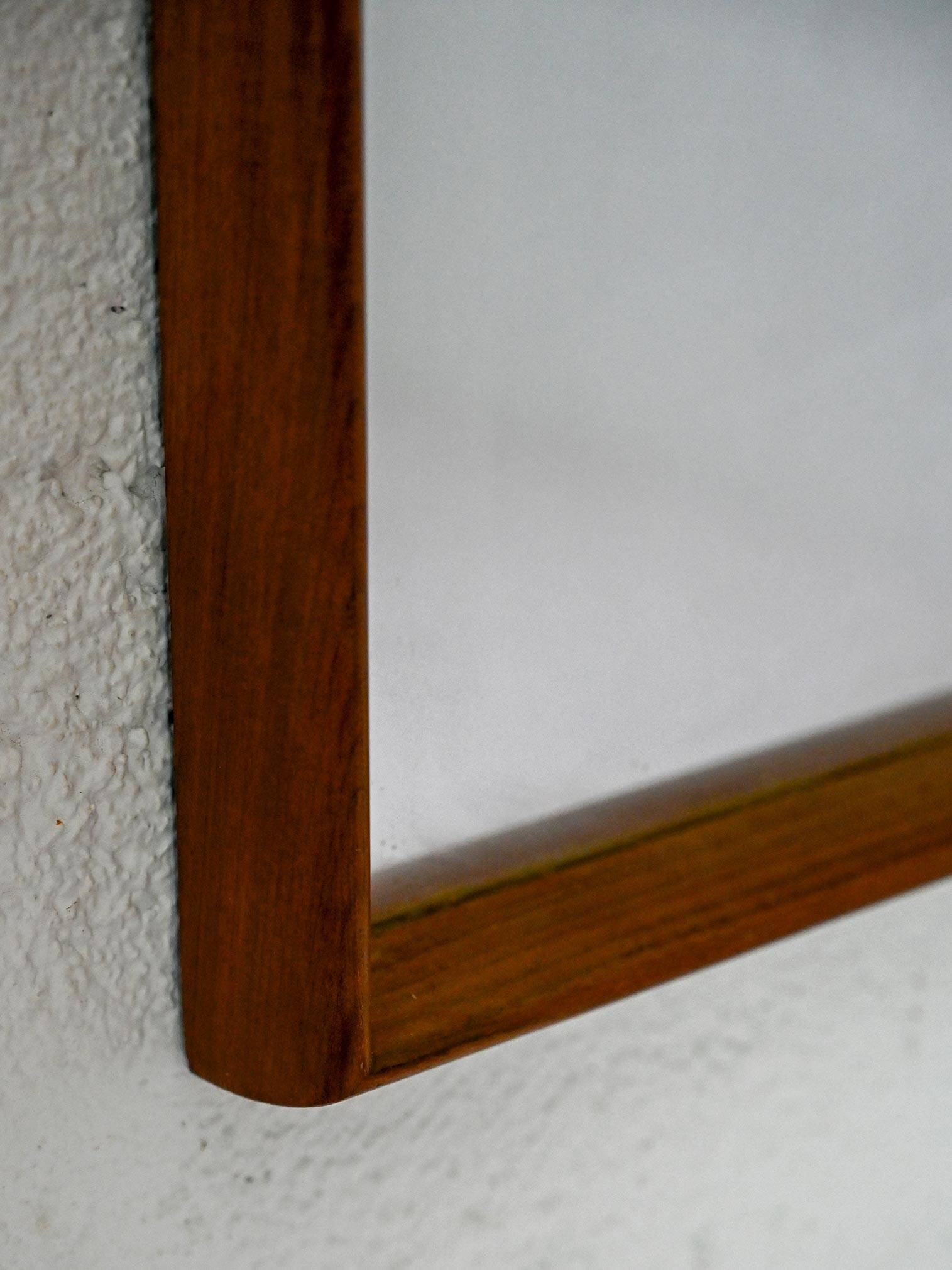 Scandinavian vintage teak mirror, 1950s