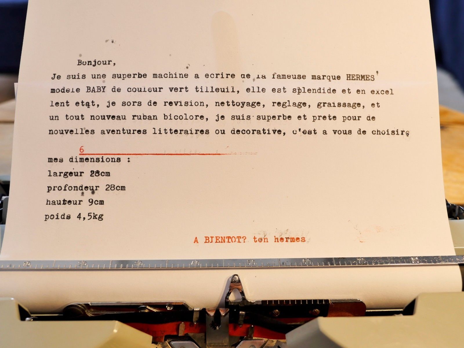 Blue green baby hermes typewriter