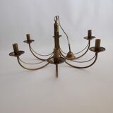 Lustre  en laiton patiné des années 70
