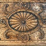 Antique Carved wooden chest with plant motif Renaissance period