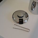 chrome metal ice bucket or elephant ice cubes made in Japan vintage 1970