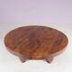 1970s round oak wood brutalist coffee table Netherlands