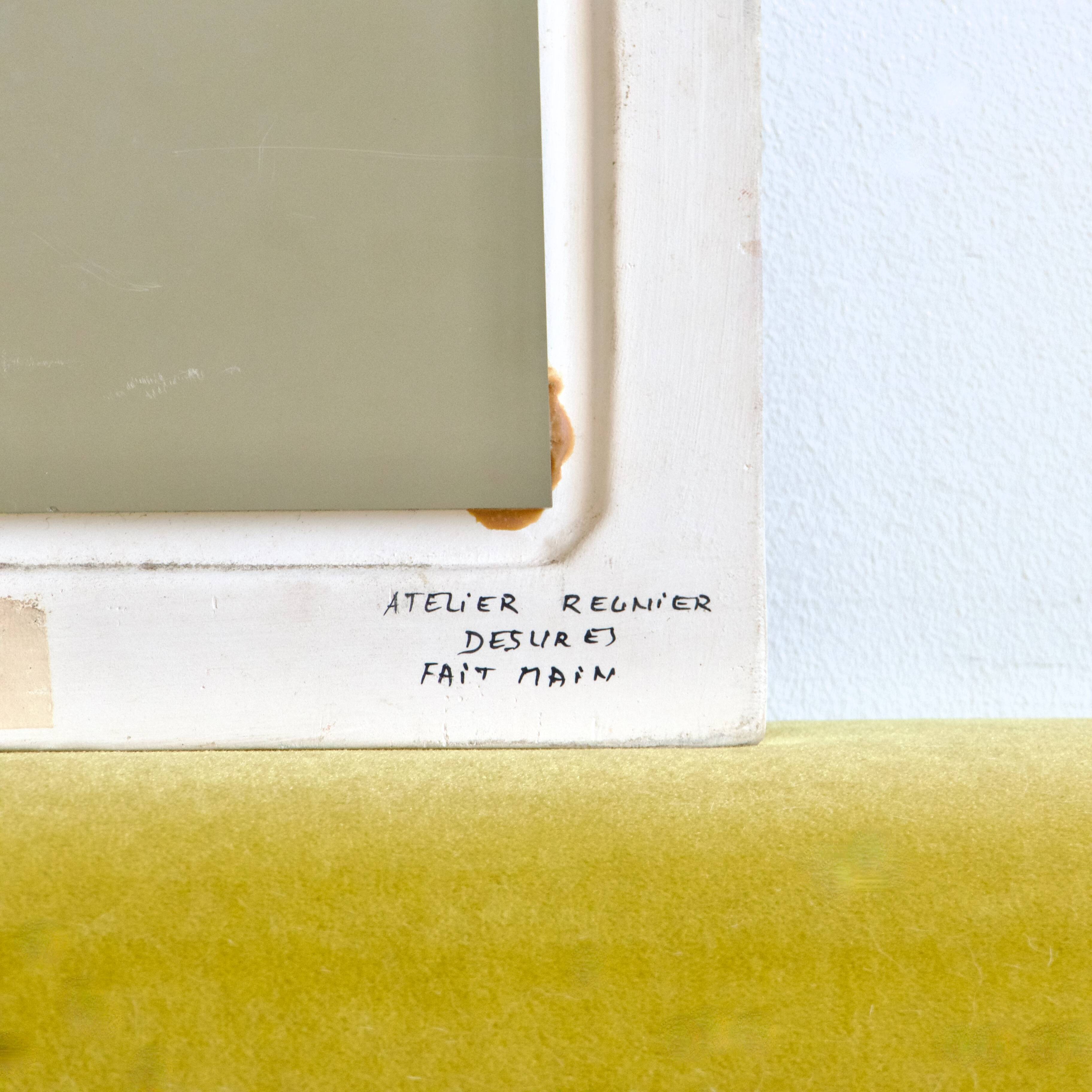 Hand painted ceramic mirror from Desvres