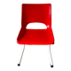 Chaise enfant en métal blanc et plastique rouge