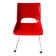 Chaise enfant en métal blanc et plastique rouge