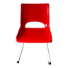 Chaise enfant en métal blanc et plastique rouge