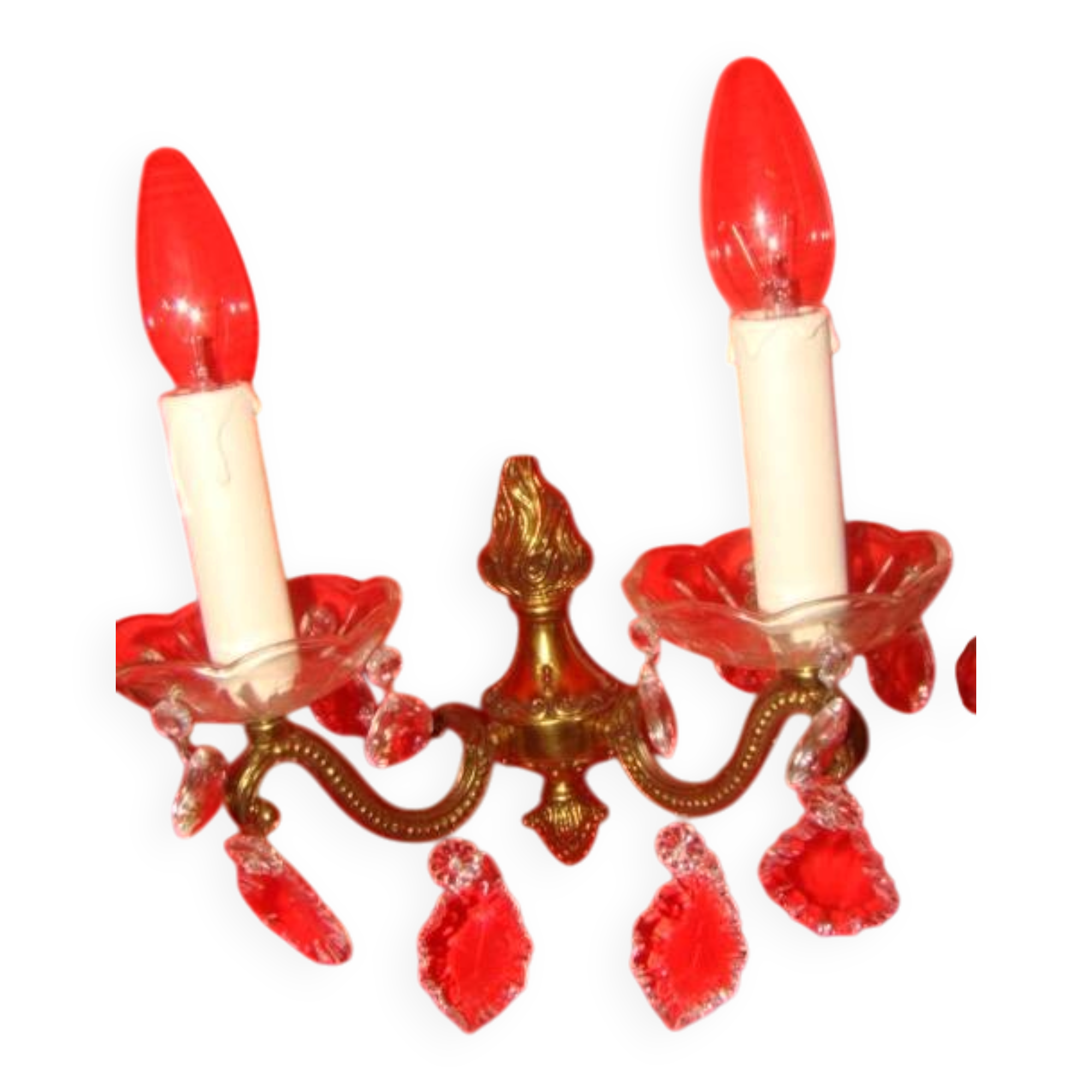 applique bronze et cristal à 2 bras de lumière