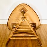 Coffee table, rattan and bamboo