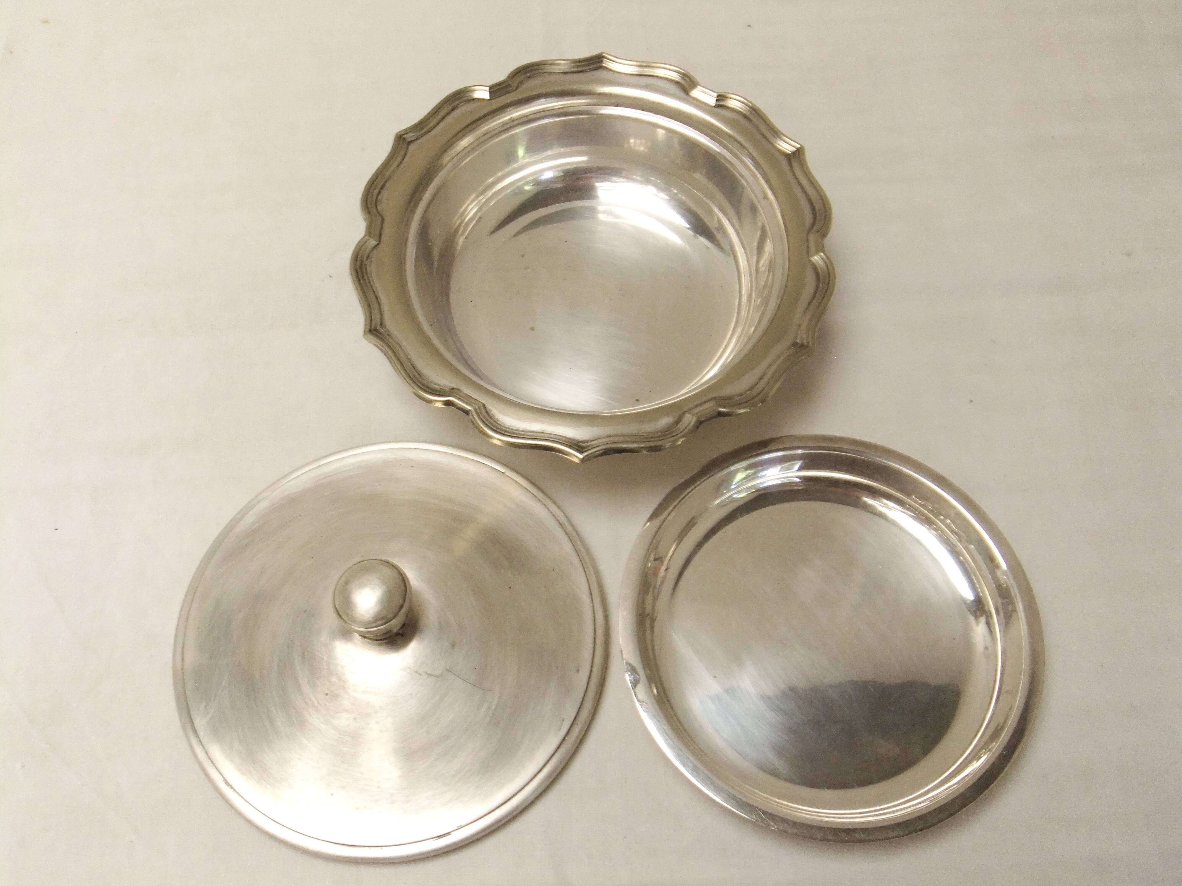 Antique silver-plated vegetable dish, tableware