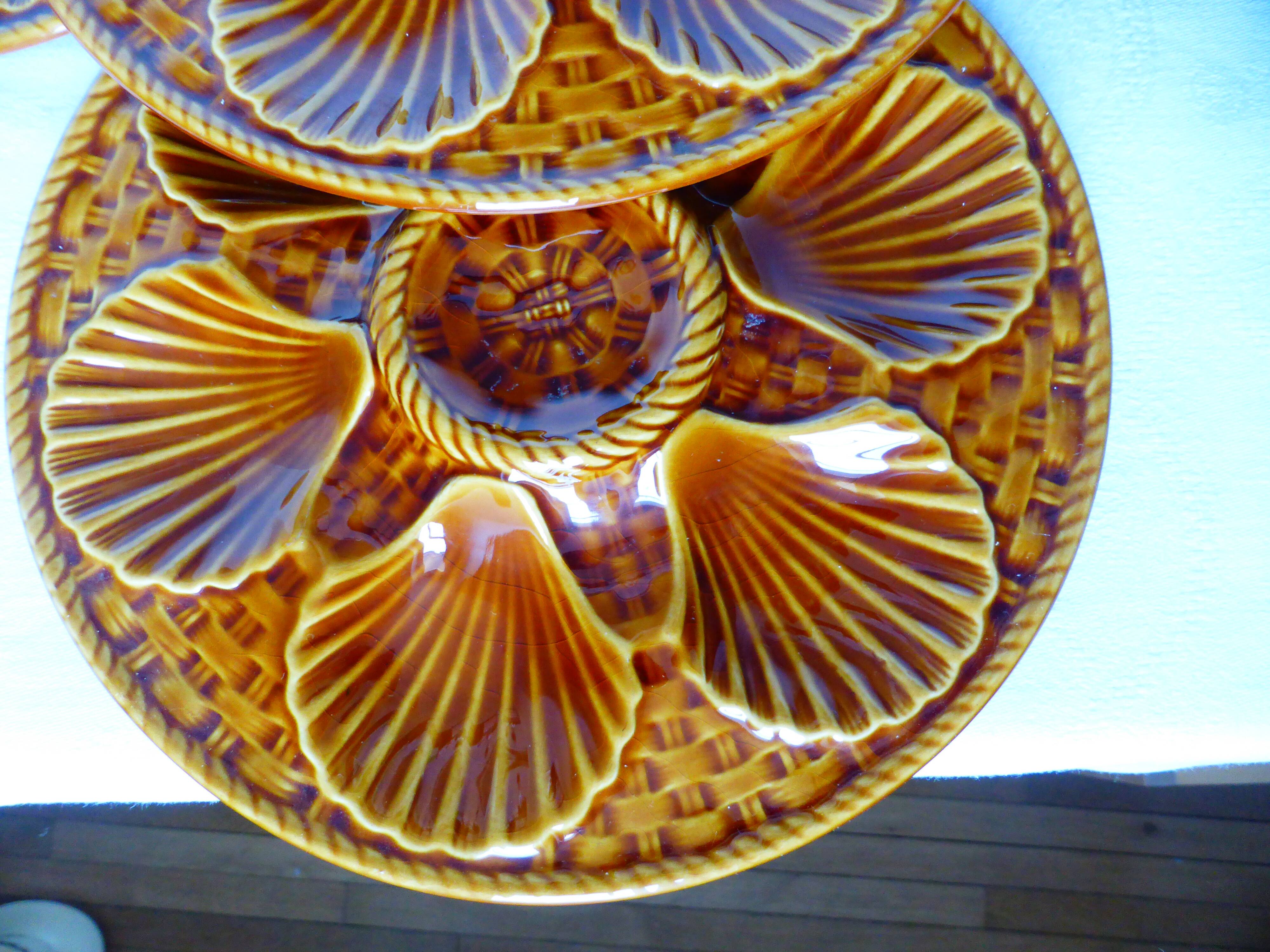 4 vintage oyster plates from Longchamp porcelain 210790