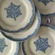 6 dessert plates ironstone J. Vieillard Bordeaux "Garland"