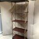 Mahogany and gold metal shelf