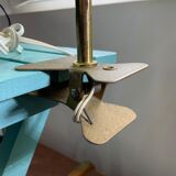 Vintage beige metal clip lamp working condition original electrification