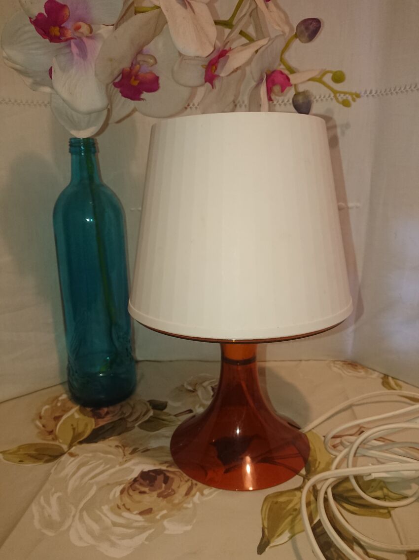 Lampe de chevet ikea années 1990 modèle lampan coloris orange