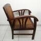 Fauteuil colonial en acajou et cannage