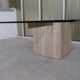 70s travertine and brass coffee table