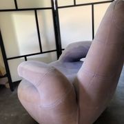 Pop Art swivel armchair - mauve velvet - circa 80/90 - very good condition