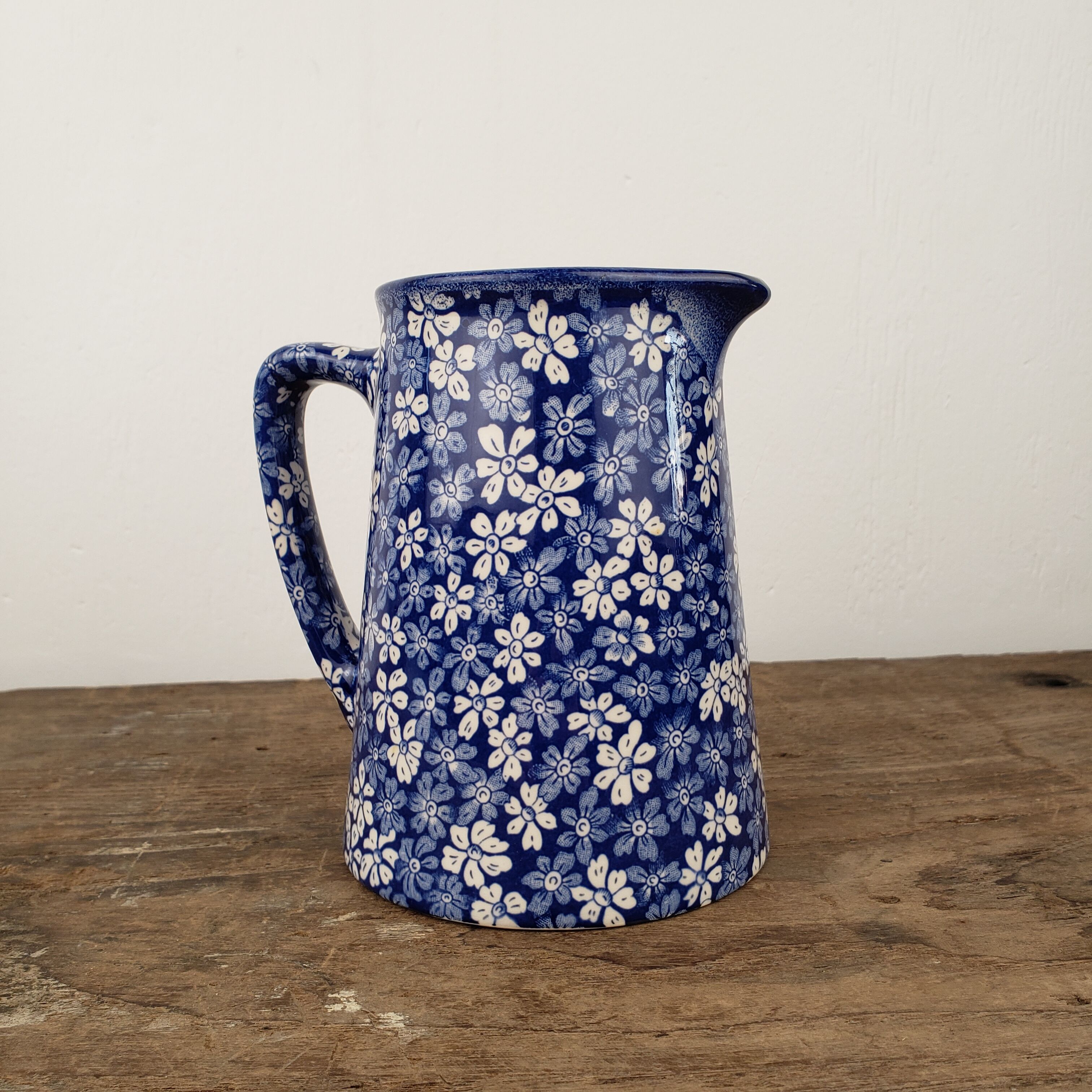 Blue pitcher - Hillchurch Pottery "Flora", England