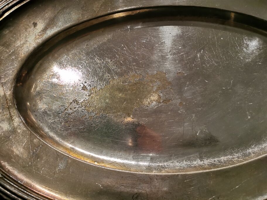 2 silver metal trays hotel bellevue