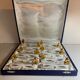Box of 12 knife holders art nouveau gilded ceramic butterflies