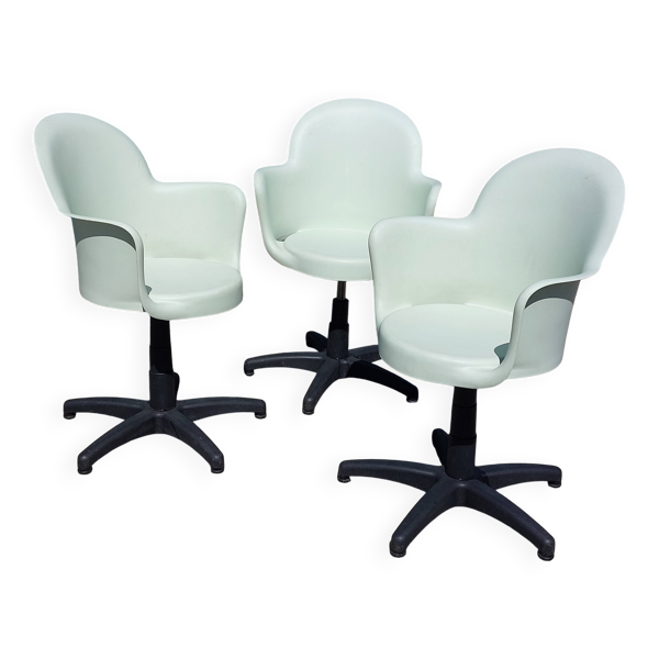 3 fauteuils de bureau Gogo – Marcello Ziliani pour Sintesi – Italie an 80