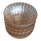 vintage bowls GHB Huilor amber orange glass
