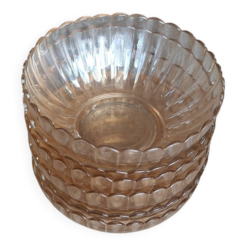 coupelles vintage GHB Huilor verre ambré orange