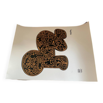 Keith Haring Vintage Screenprint Baby 127/150 THE KEITH HARING FOUNDATION INC. year 1990