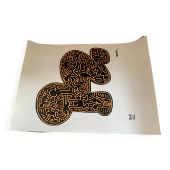 Keith Haring Sérigraphie vintage Baby 127/150 THE KEITH HARING FOUNDATION INC. an 1990