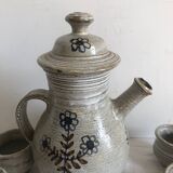 Joël Baudouin ceramic coffee maker and five cups set