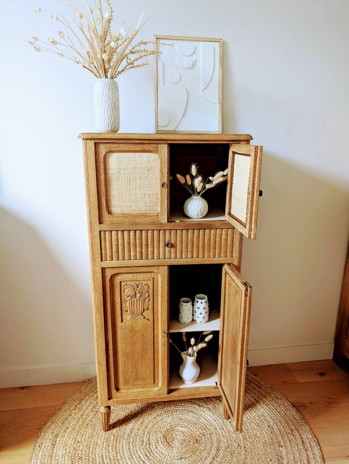Solid oak Art Deco sideboard