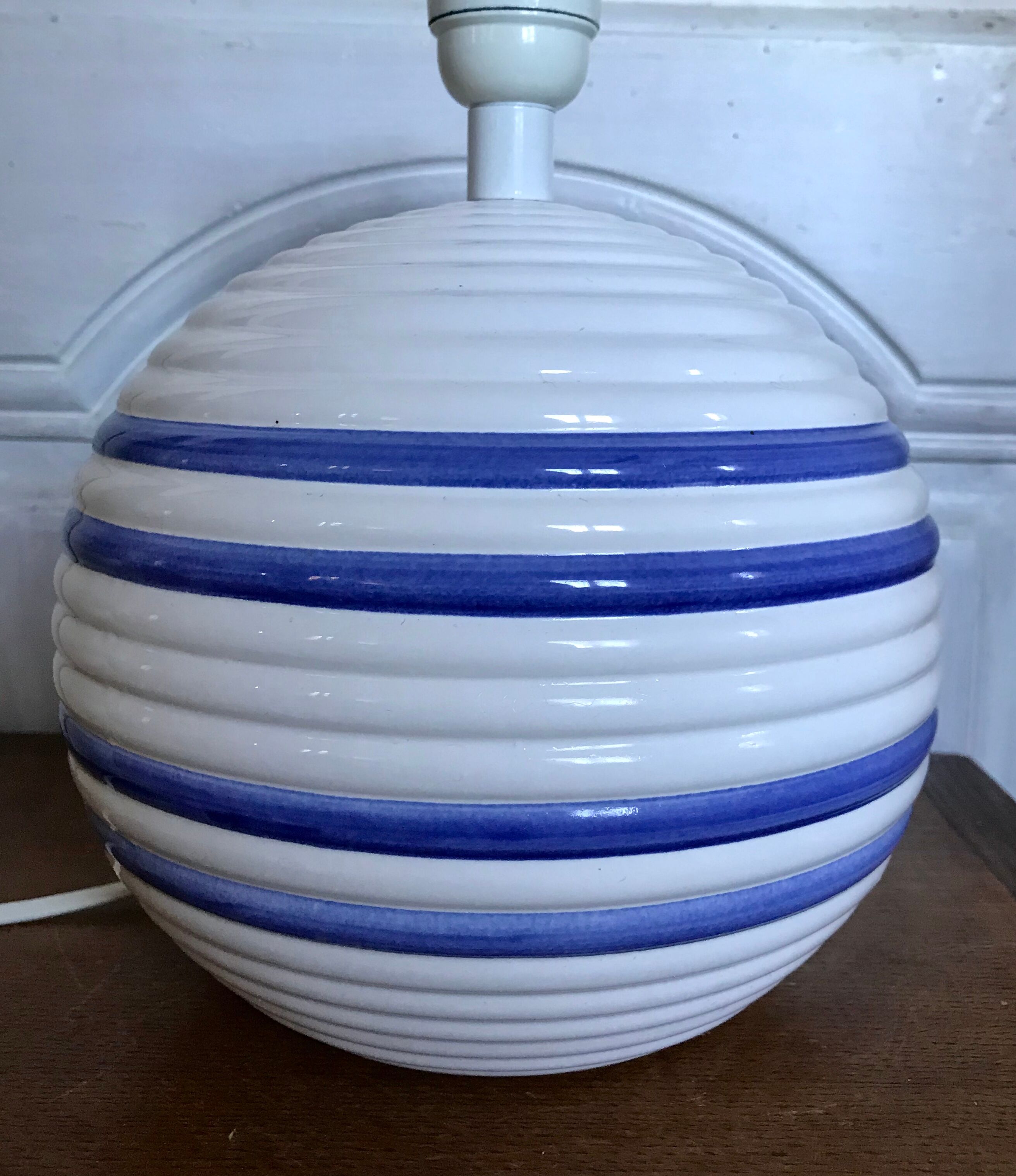 Vintage enamelled ceramic lamp base