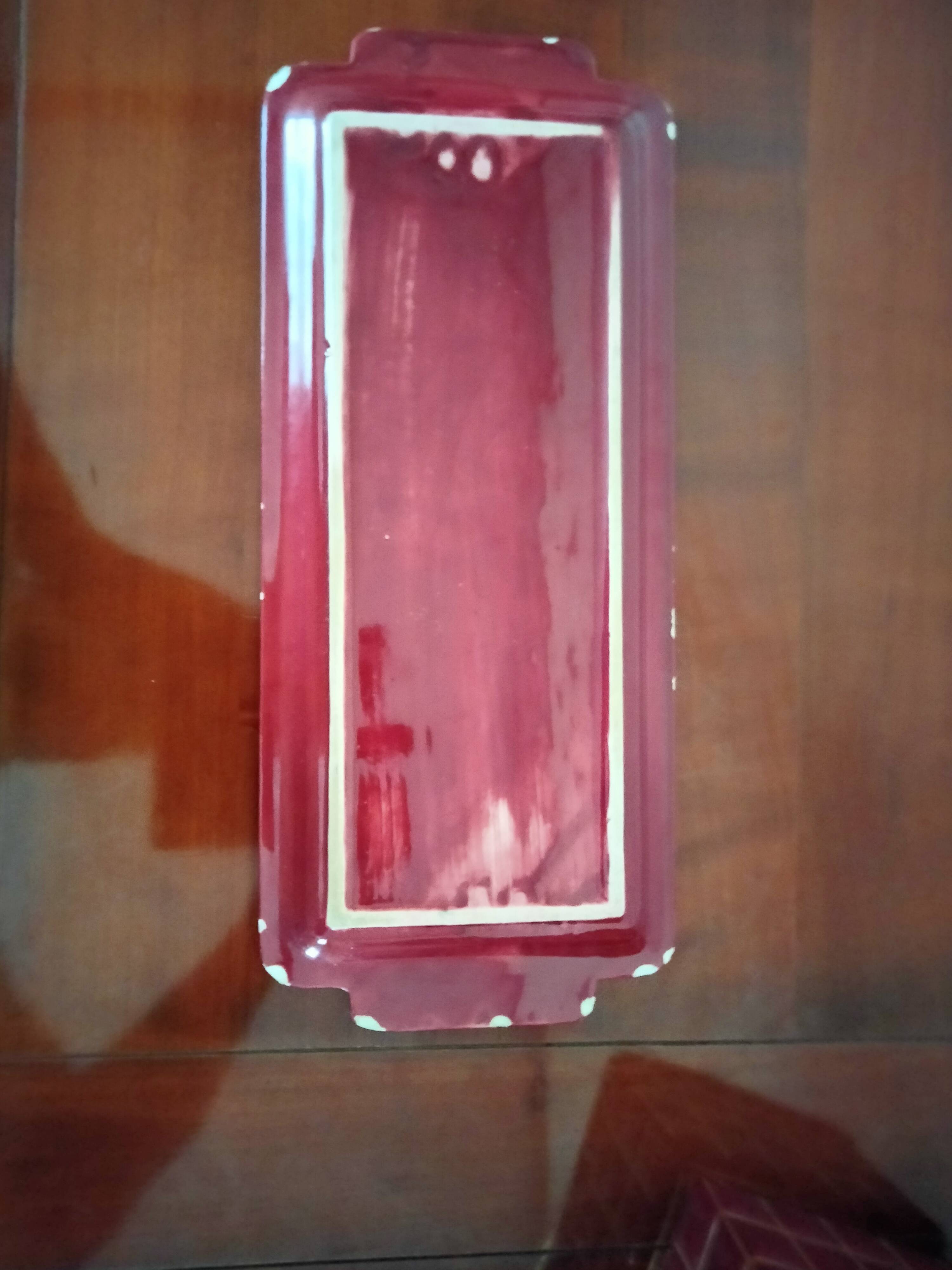 burgundy art deco box