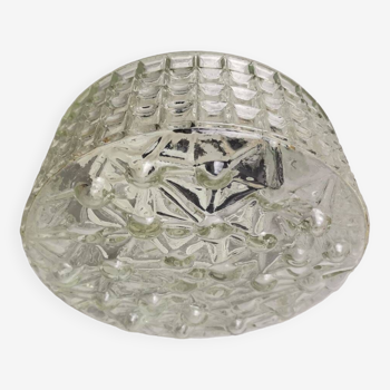 Lampe portugaise de plafond ou de mur en verre à bulles clair du milieu du siècle, 1960