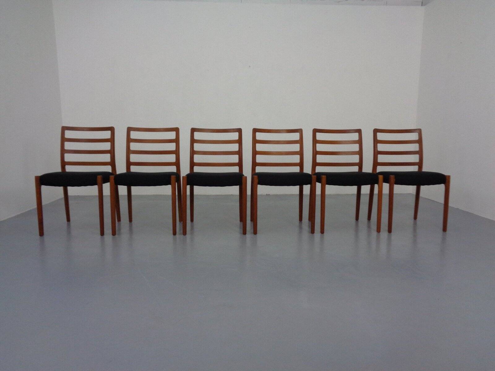 Model 85 Teak Dining Chairs by Niels Otto Møller for J. L. Møllers, 1960s, Set of 6