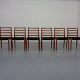 Model 85 Teak Dining Chairs by Niels Otto Møller for J. L. Møllers, 1960s, Set of 6