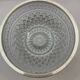 Chiseled glass (crystal?) salad bowl with silver metal edge
