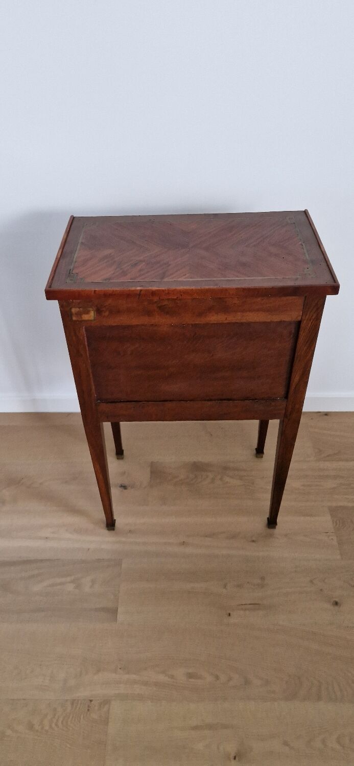 Directory style marquetry side table