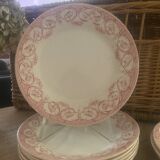 9 assiettes plates anciennes "Dubarry" Creil-Montereau, en terre de fer